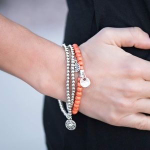 Bloom Out - Orange Stretchy Bracelets Set